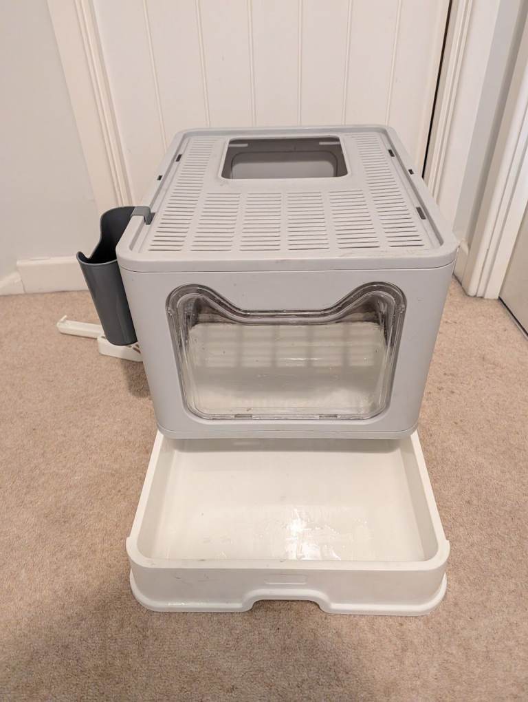 Foldable litter tray with drawer and top exit, XXL size 