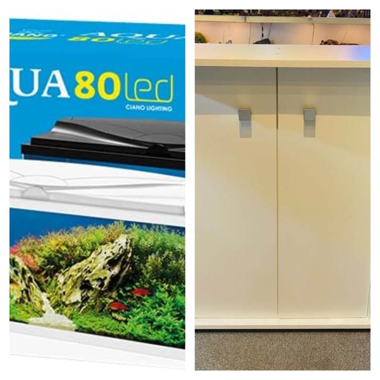 NEW CIANO Aqua 80 White Tank and Eheim White Cabinet