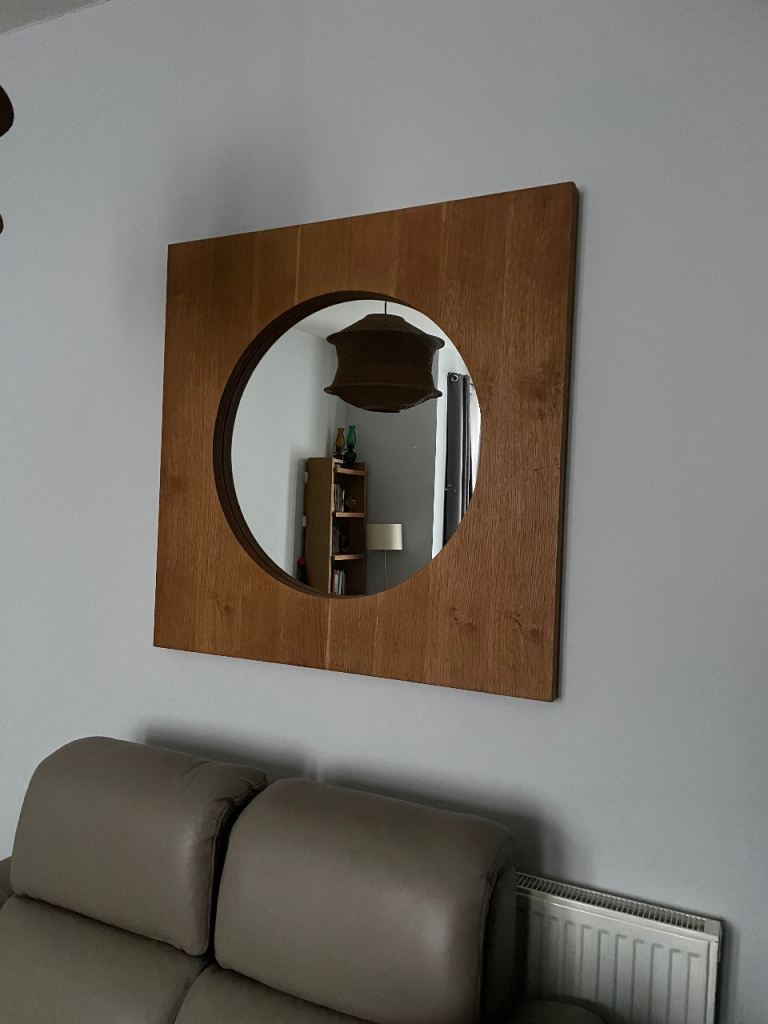 Very Large Modern Wood Veneer Framed Wall Mirror. Very Stylish. Luxury ...