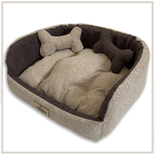 Comfortable Pet Bed for Small to Medium Dogs & Cats with 2 Washable Pillows