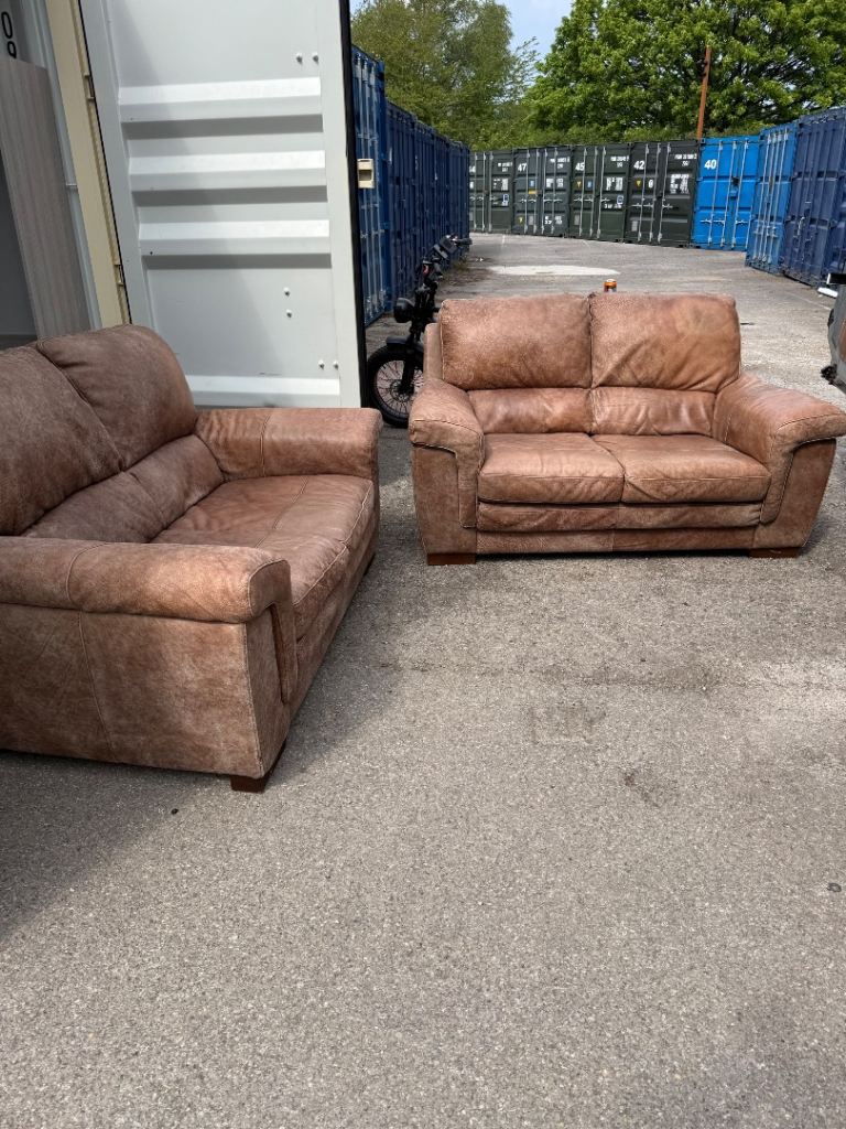 2+2 barker stone leather sofas