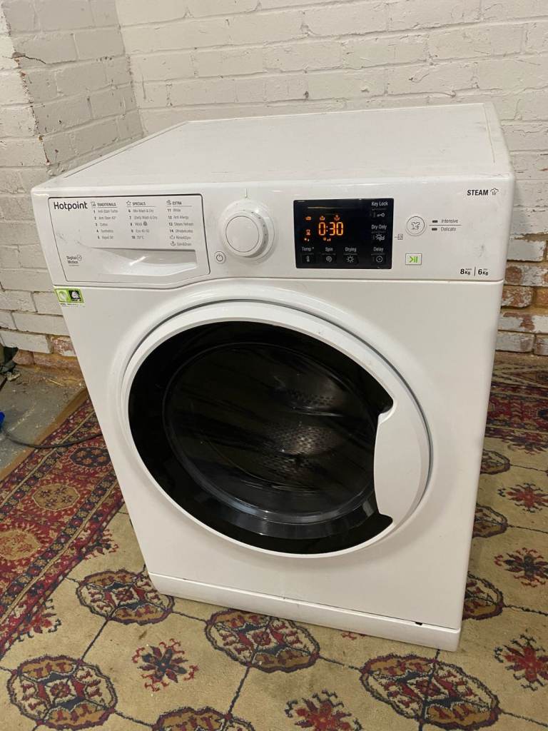 Hotpoint Washer Dryer 8/6kg - White, Good Condition