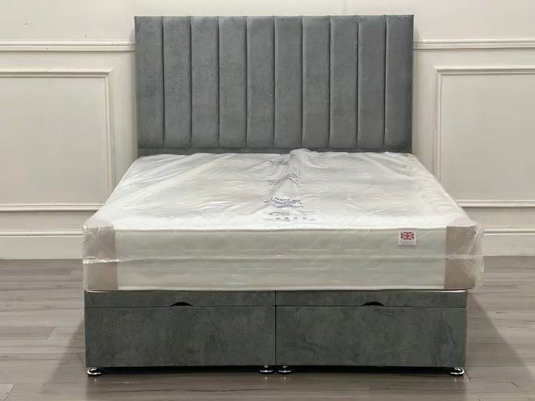 image for Stylish DIVAN 5FT King Size Divan Bed Base With Mattress & Storage Drawers >> Huge 20% Discount >>>>