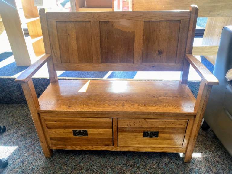 Oak monks bench storage