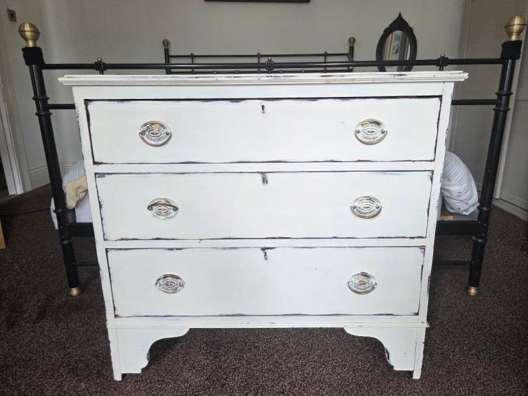 Vintage Antique Shabby Chic Chest Of Drawers Bedroom Furniture