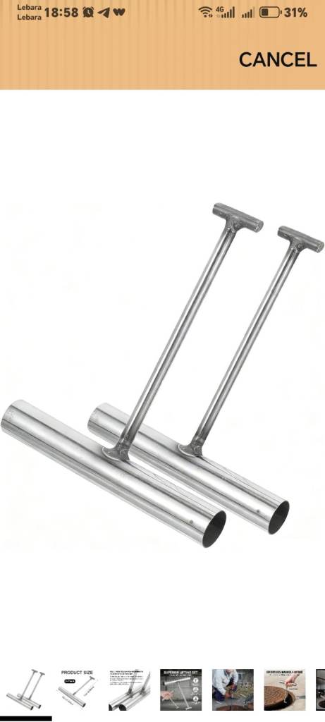 Pair of Stainless Steel Manhole Cover Lifting Keys