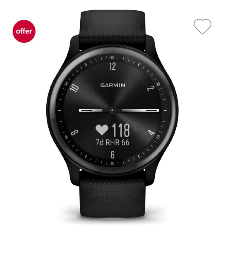 Garmin Vívomove Sport Smartwatch - Black Sillicon​