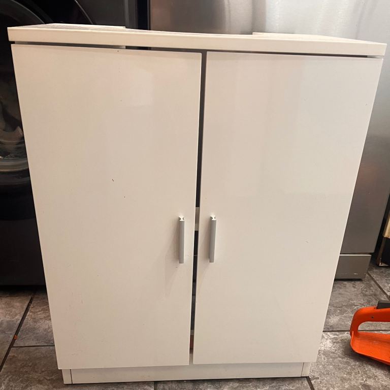 Gloss white sink unit