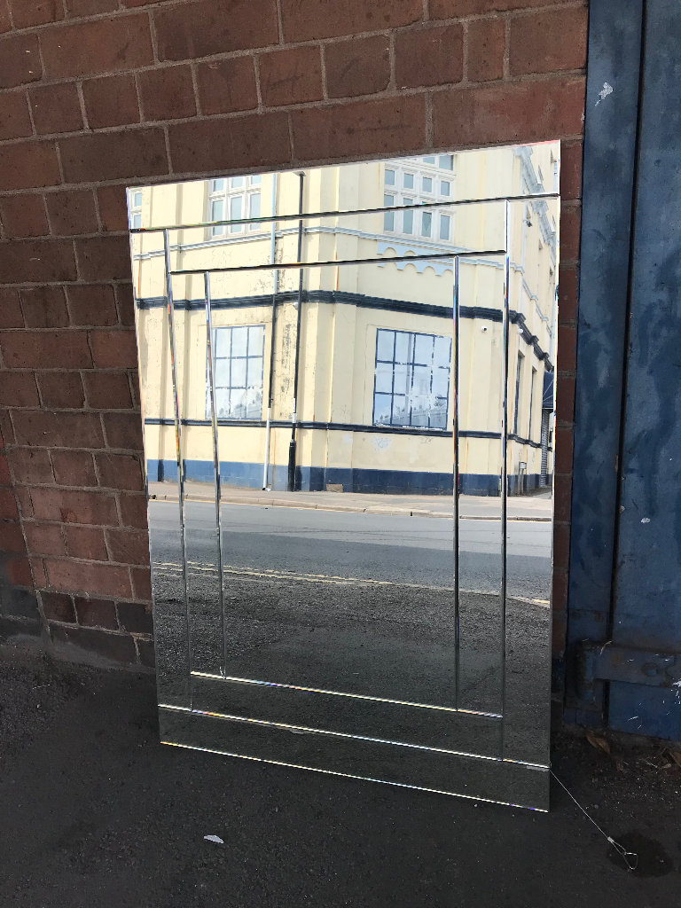 Habitat Rectangular Bevelled Wall Mirror - 104x74cm 