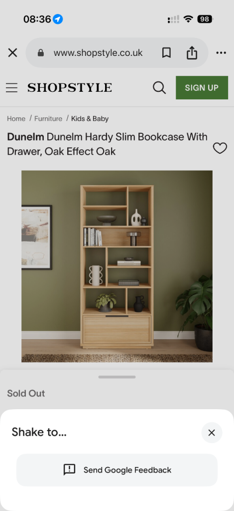 New Dunelm Bookcase 