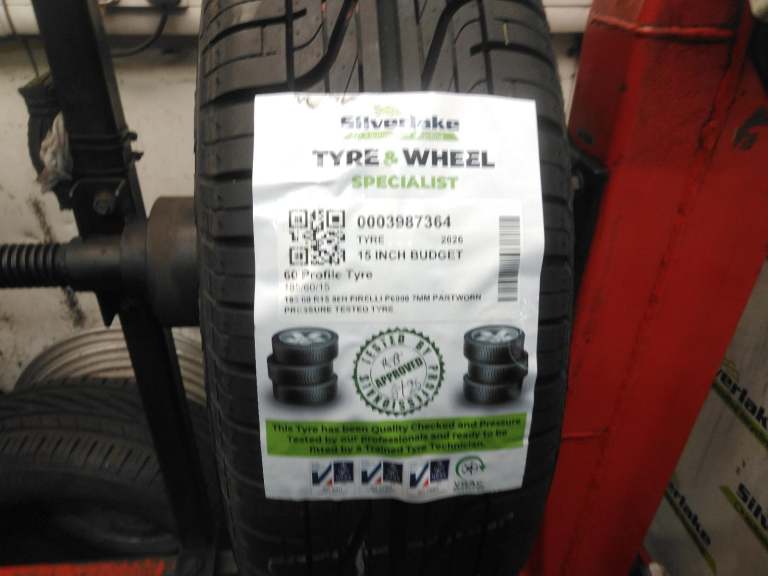 185 60 R15 88h Firelli P6000 7mm Partworn Pressure Tested Tyre
