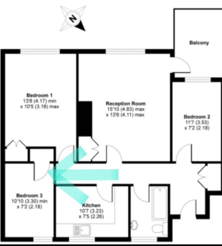 A modern 3-bedroom flat available to rent from 1st March 2026.