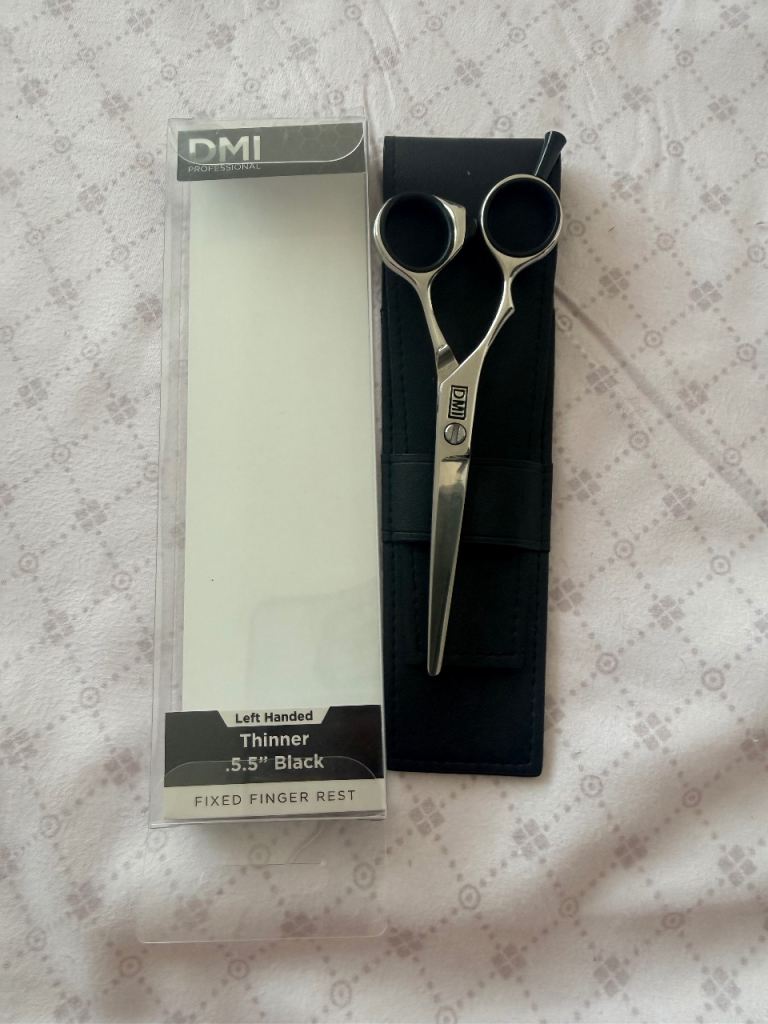 DMI Professional Left Handed Thinner Barber's Scissors 5.5" Black