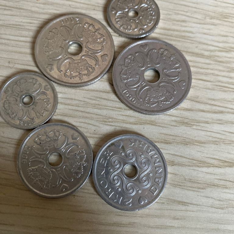 Danish Krone Coins - Assorted Denominations, Good Condition
