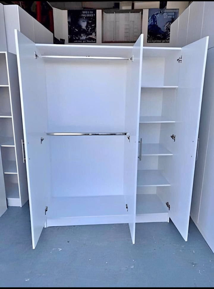 White Triple Wardrobe with Hanging Rails & Shelves Free Home Delivery All Over UK 
