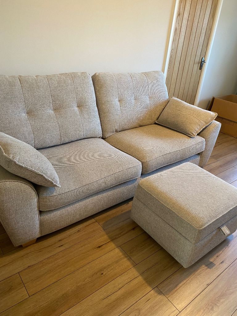 DFS Winson sofa with matching storage footstool 
