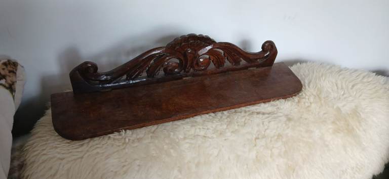 Decorative Carved Wooden Shelf – Good Condition