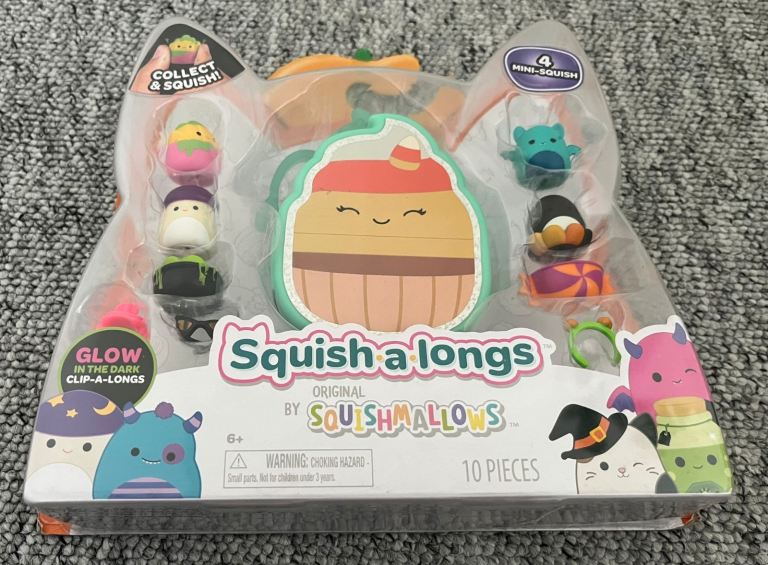 Squishmallows Squish-a-longs Clip-a-longs Halloween 1, Pack of 4