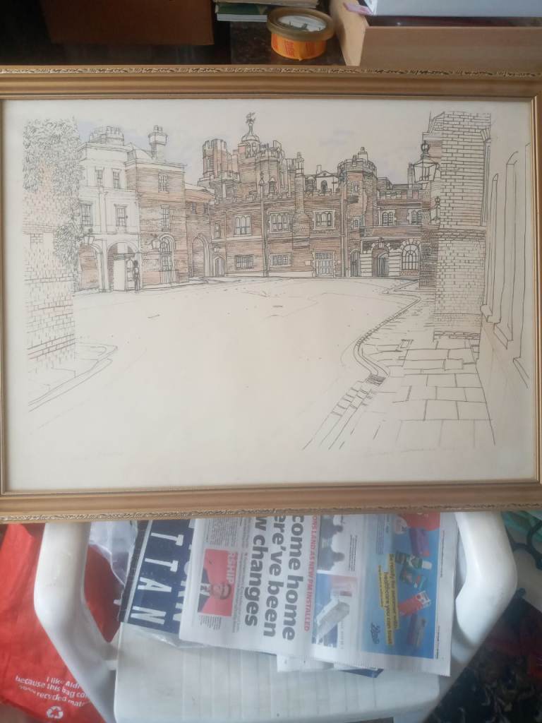 Signed Richard DeMarco 1978  print of St James Palace 