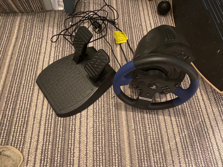 Thrustmaster T150 gaming wheel and pedals