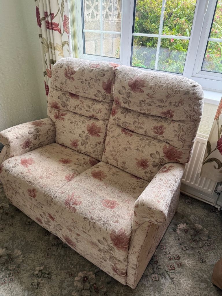 Two seater settee and chair.