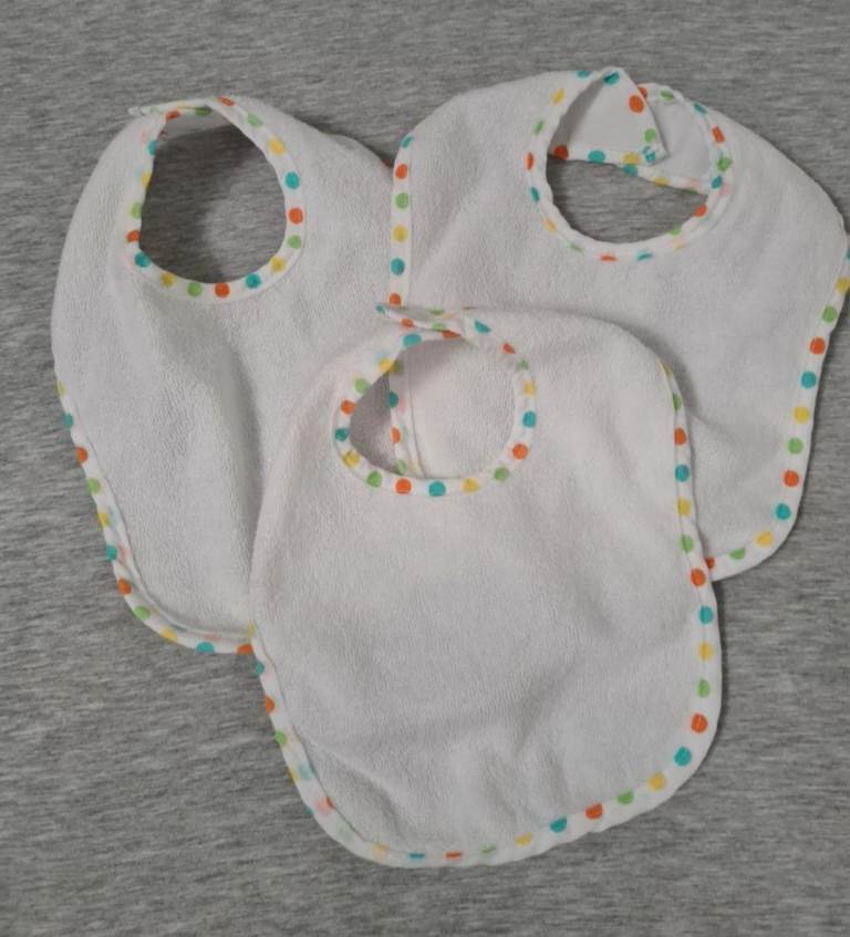 3 white baby bbs - unisex 