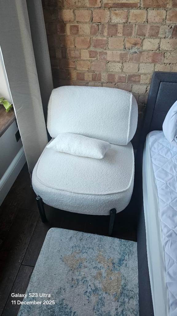 image for Modern Bouclé Accent Chair – Excellent Condition