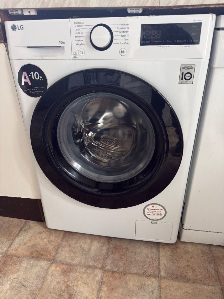 LG TurboWash 360 with AI F4C510WBTN1 10 kg 1400 Spin Washing Machine - White