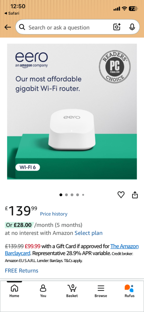 Eero 6+. New.