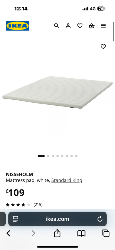 IKEA NISSEHOLM Mattress Pad King