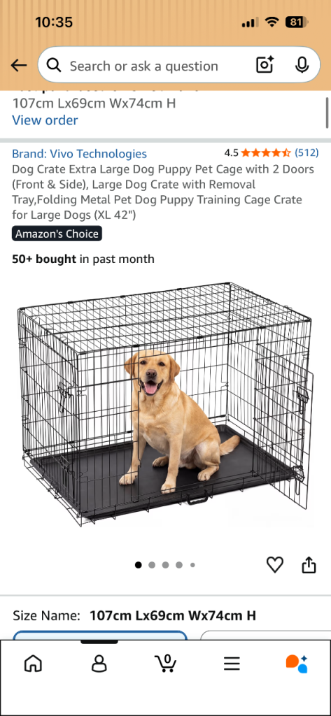 Large dog Crate and cover. 