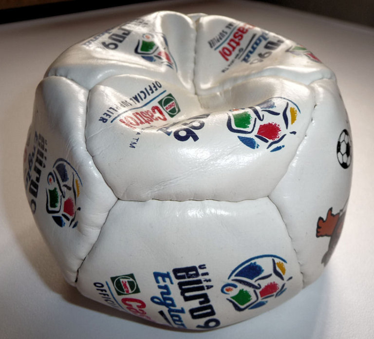 REAL LEATHER EURO 96 PROMOTIONAL FOOTBALL SOUVENIR - NEVER INFLATED