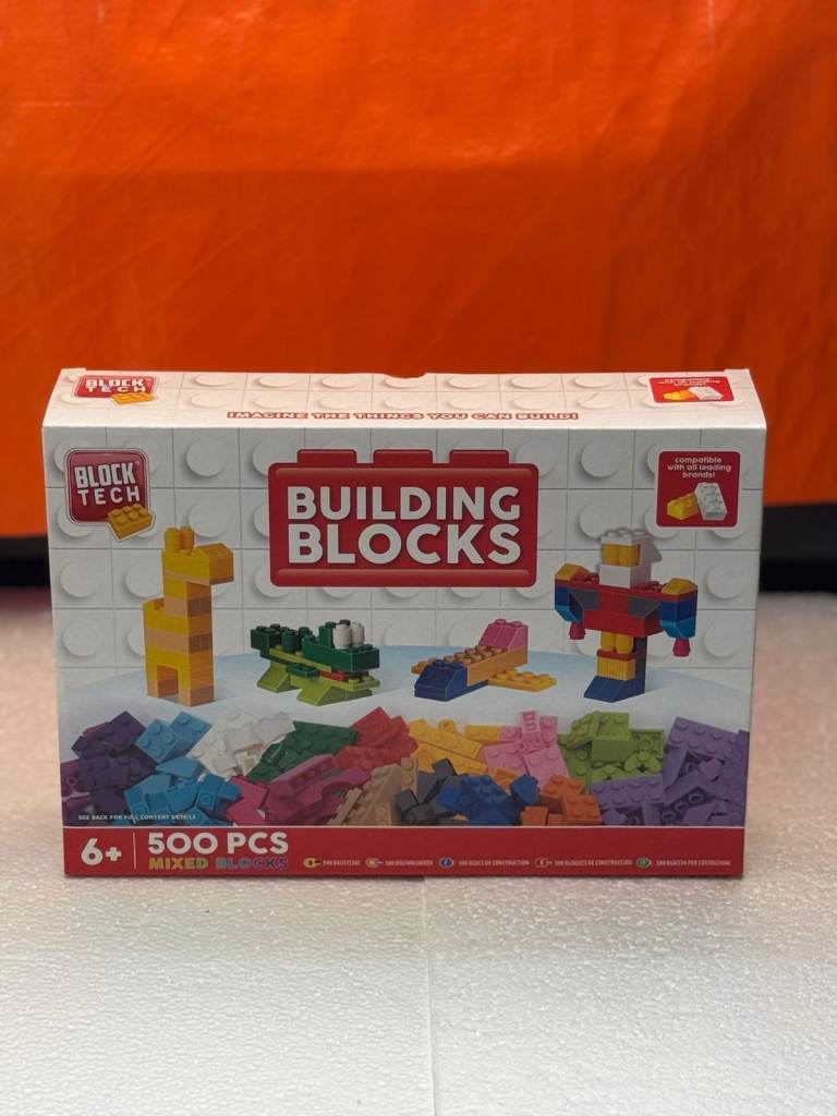 Block Tech 500‑Piece Building Blocks – Mixed Bricks Compatible with Leading (Ages 6+)