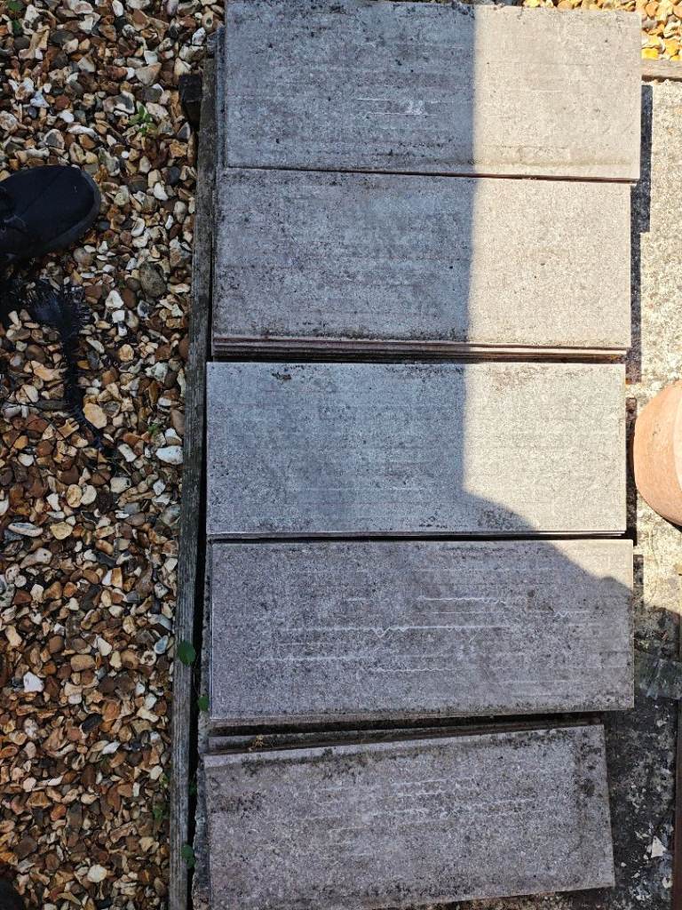 Concrete Paving Slabs - Grey, Fair Condition