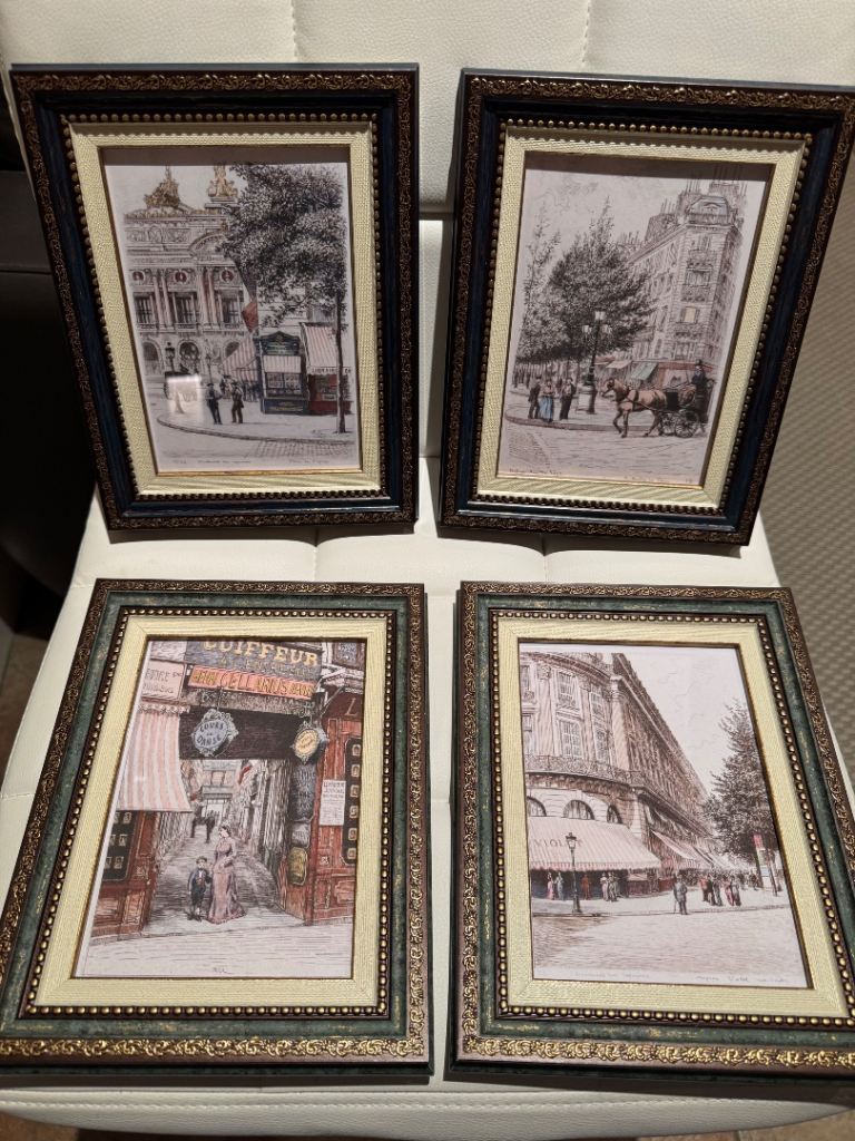 Set of 4 Framed Vintage Style Paris Prints
