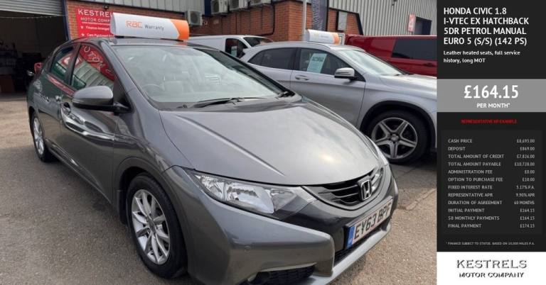 2013 Honda Civic 1.8 i-VTEC EX Hatchback 5dr Petrol Manual Euro 5 (s/s) (142 ps) Hatchback Petrol...