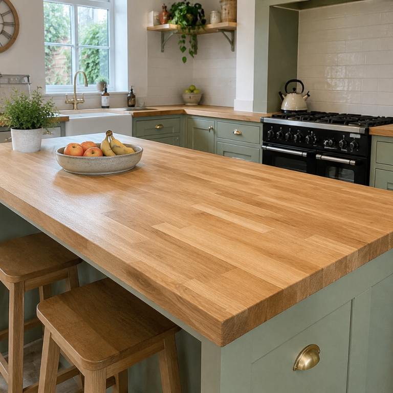 2m x 635mm x 40mm Solid Oak Worktop | Free UK Delivery