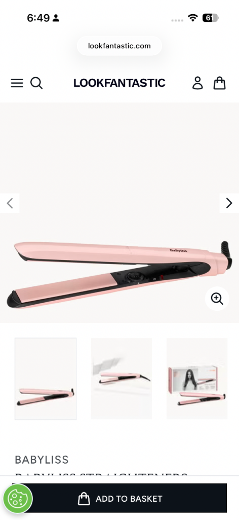 BaByliss Hair Straighteners - Pink, Brand New