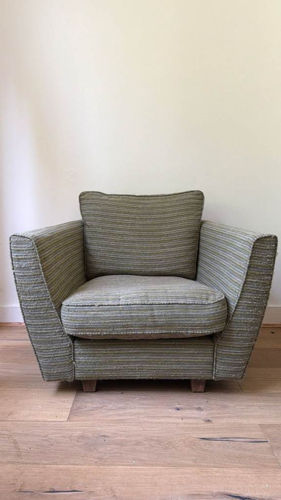 Heal's Arm Chair, Green Textured Fabric