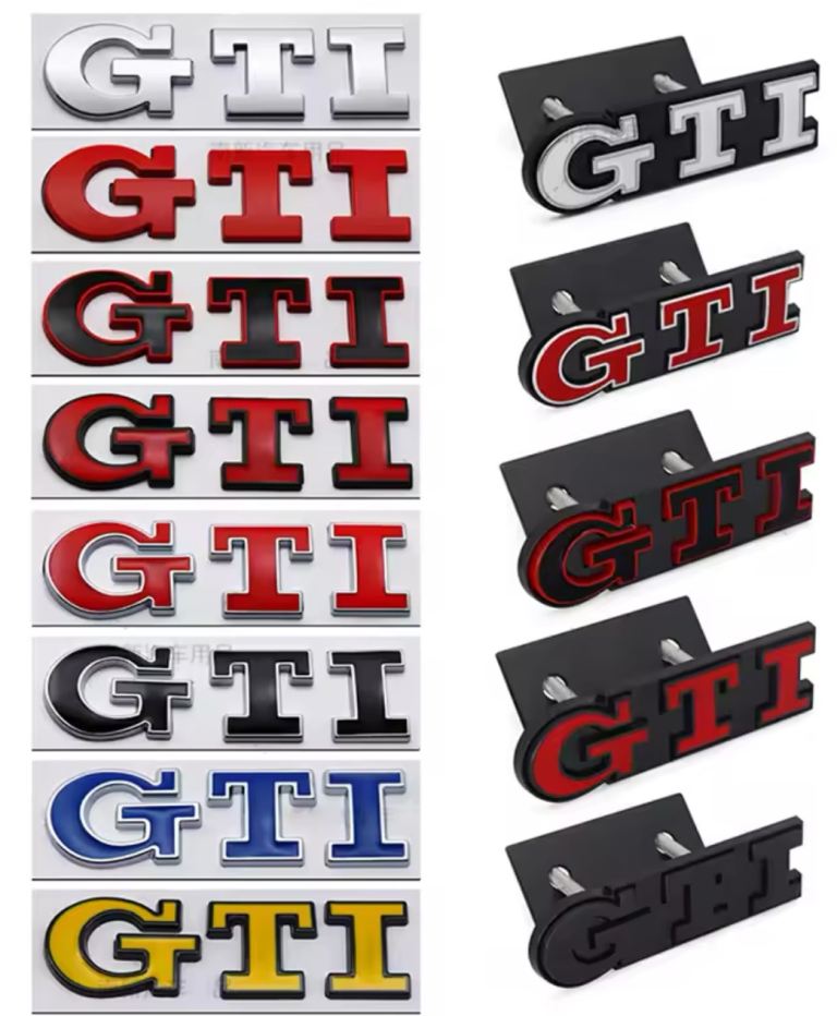 3D Metal GTI Grill Emblem Badge Rear Trunk Decal Car Sticker for Volkswagen Grill or boot