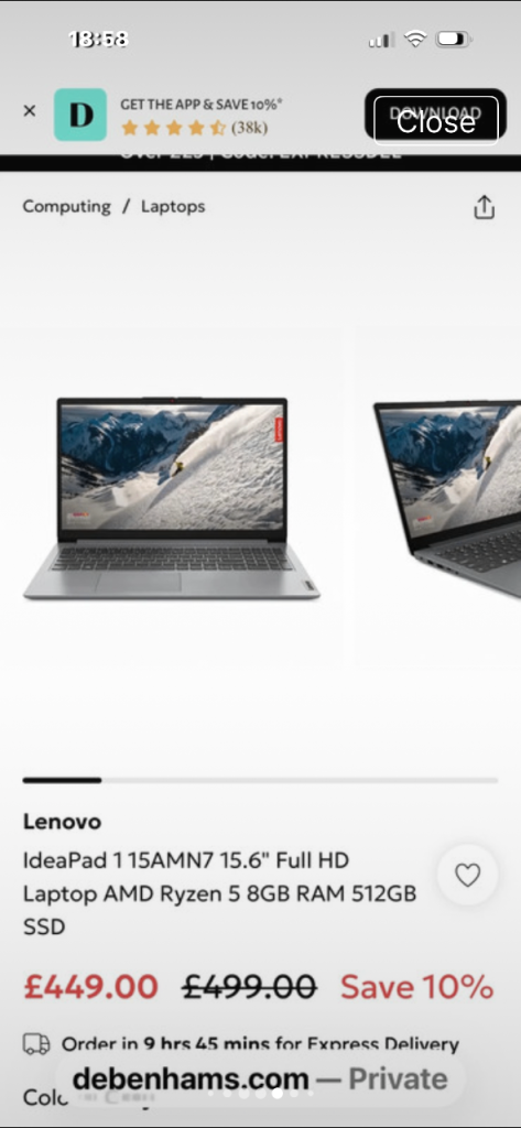 Lenovo ideapad only used for a month 