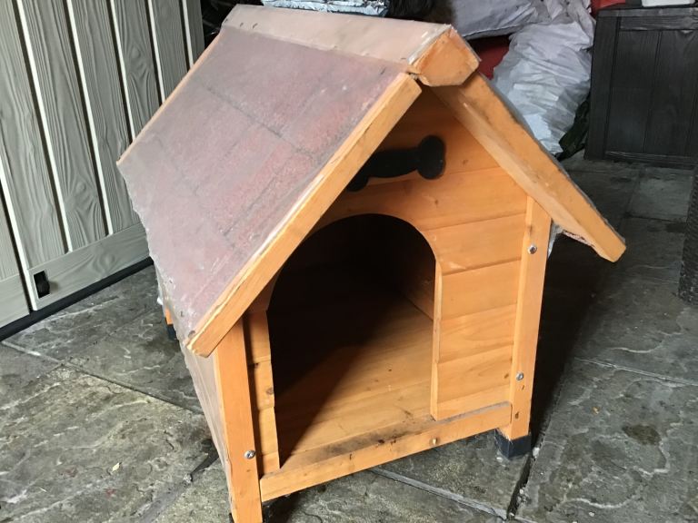 Dog kennel for outside.
