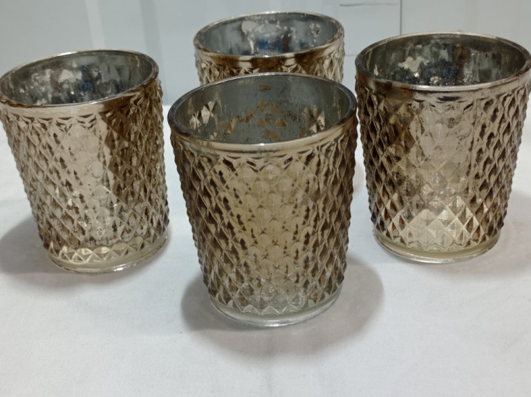 50 Gold Lattice Votive tealight Candle Holders H:10cm