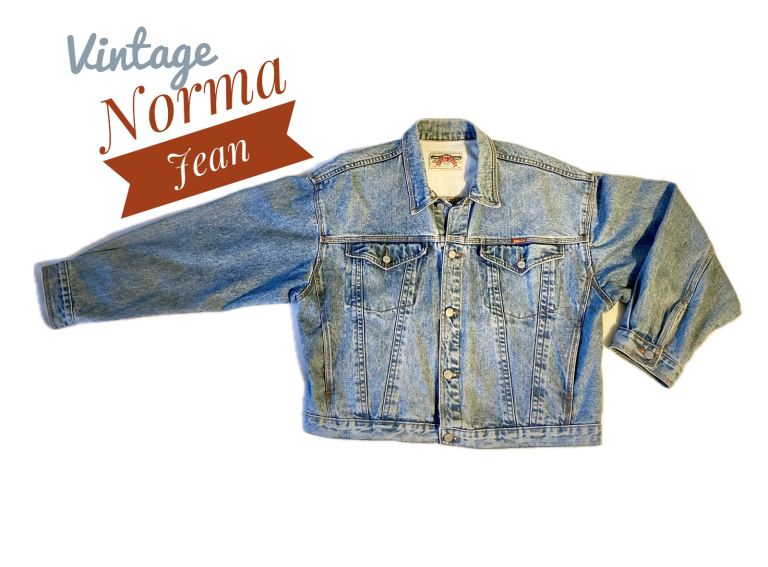 Authentic Vintage Classic Norma Jean Stone-washed Denim Jacket, Heavyweight, Unisex, Large, 16
