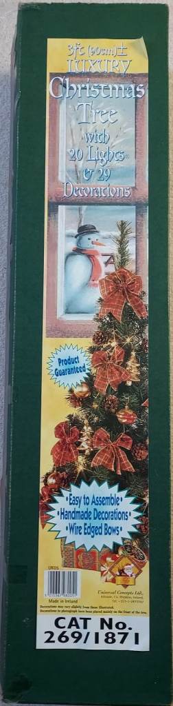 3ft (90 cm) Christmas Tree with 20 Lights and 29 Decorations