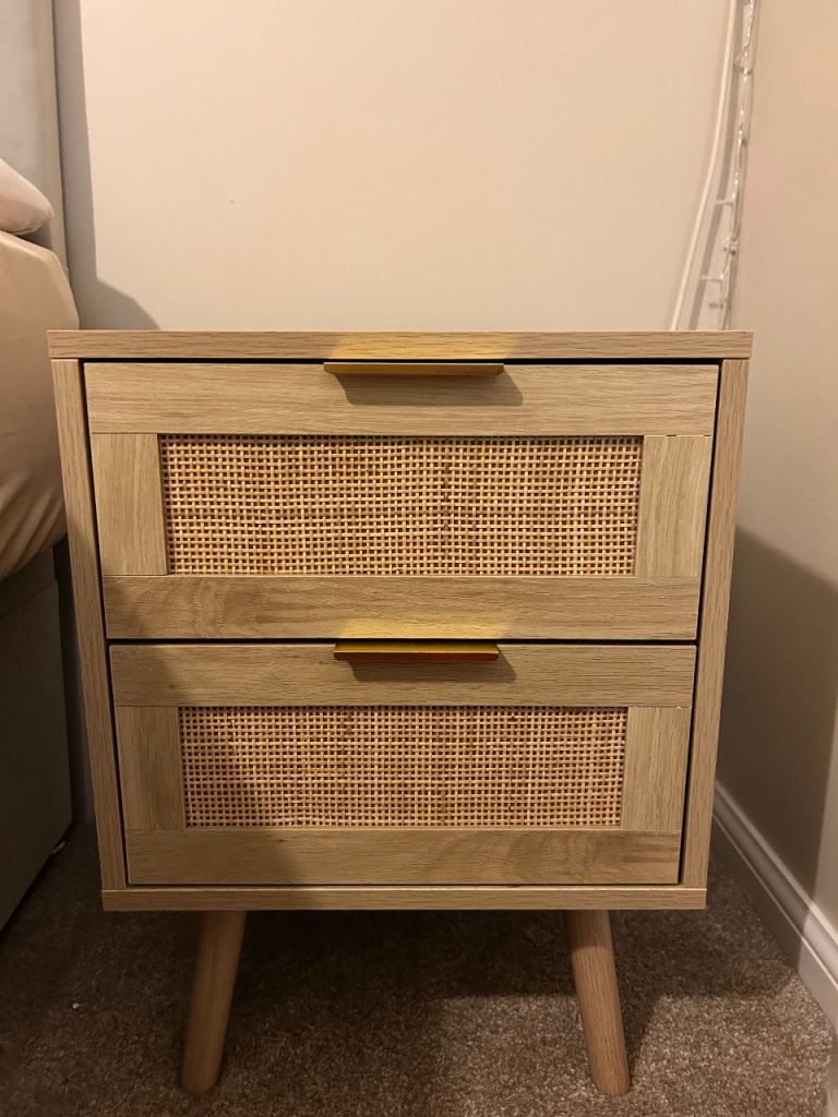 image for Set of 2- Rattan bedside tables 