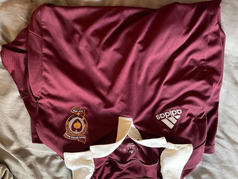 2014–15 Hearts HMFC Adidas home kit with the special WW1 / McCrae’s Battalion memorial crest
