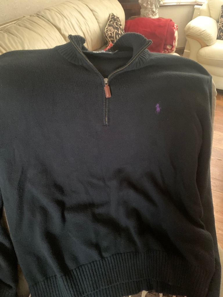 Polo Ralph Lauren Black Quarter Zip Jumper - Men's XL