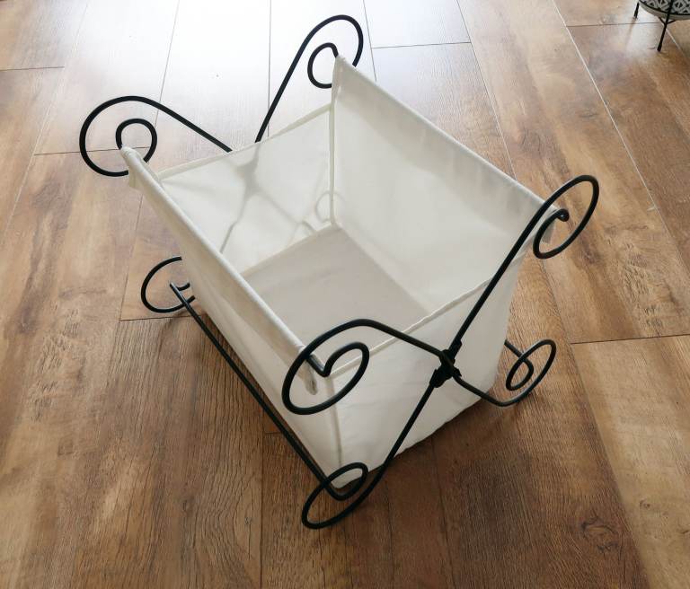 IKEA Allamala Magazine Rack / Holder / Organizer - White Cotton and Wrought Iron