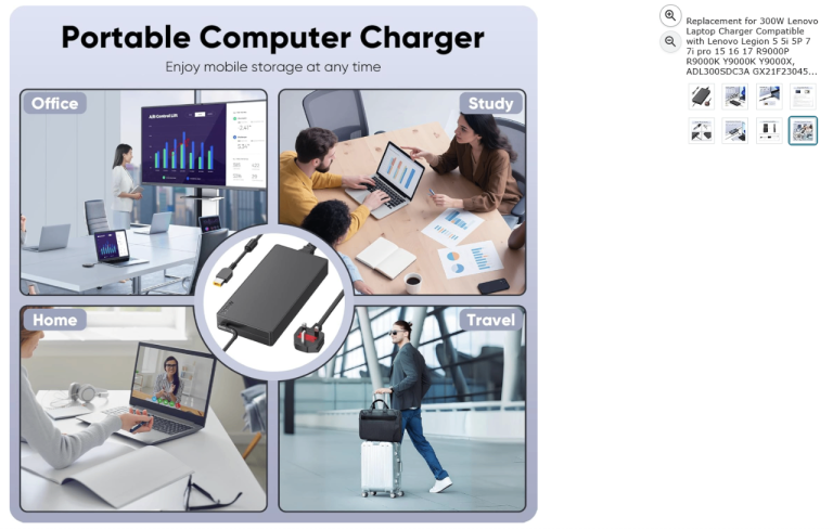 Replacement for 300W Lenovo Laptop Charger Compatible with Lenovo Legion|| Brand new 50% off price 